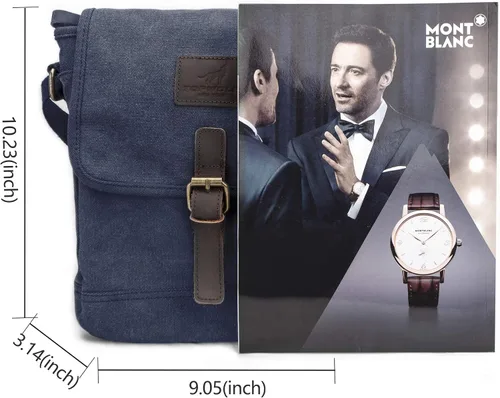 Vista 6 de Bolsa de mensajero de lona pequeña bolsa cruzada casual viaje herramientas de trabajo bolsa de hombro bolsa de mano teléfono teléfono antirrobo