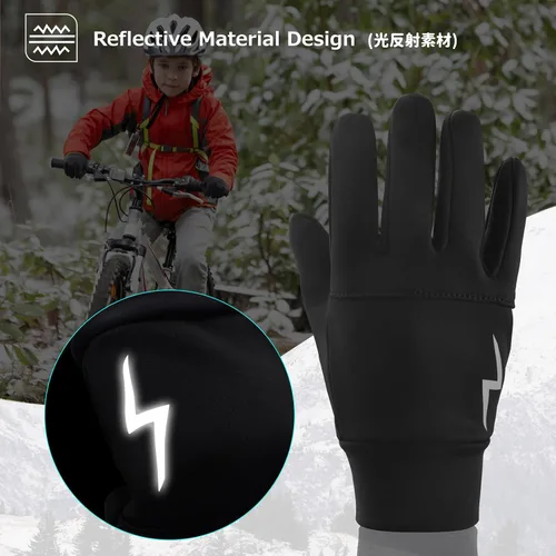 Vista 5 de Azarxis Guantes de esquí de nieve para niños, impermeables, resistentes al viento, cálidos guantes de snowboard para niños y niñas