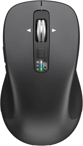 Vista 10 de CITLLA Mouse inalámbrico Bluetooth (USB + BT1 + BT2), tamaño completo, desplazamiento de 4 vías, mouse silencioso multidispositivo para computadora