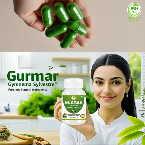 Vista 6 de Morsan Healthcare Gurmar (Gymnema sylvestre) Cápsulas de 500 mg 60 cápsulas veganas Extracto natural del Himalaya Suplemento de hierbas puras