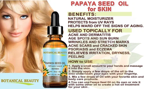 Vista 6 de Botanical Beauty Aceite portador de semillas de PAPAYA. Aceite portador prensado en frío 100% puro, natural, sin diluir, refinado. 0.5 Fl.oz.- 0.5