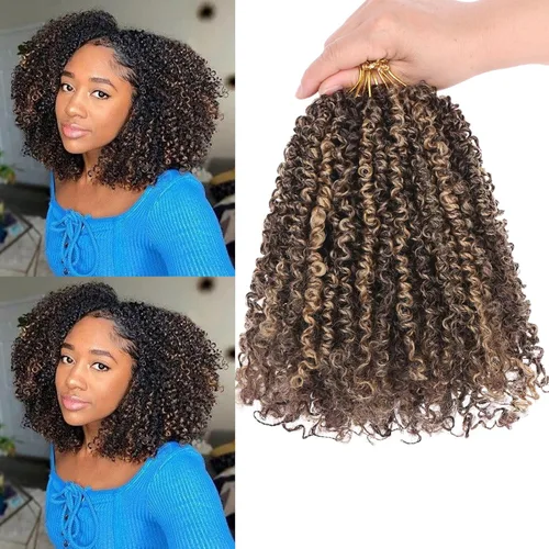 Vista 42 de Unionbeauty - Paquete de 8 trenzas de ganchillo Yanky Twist de 6 pulgadas, 8 paquetes, color negro natural, micro Passion Twist, extensiones