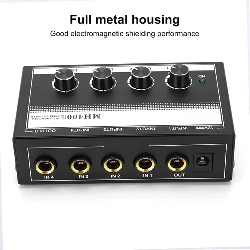 Vista 7 de AUNMAS Mezclador de línea de 4 canales, equipo de audio de ruido ultra bajo (#2)