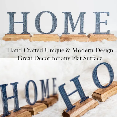 Vista 5 de Letrero de madera rústica con letras acrílicas para decoración del hogar, letrero decorativo independiente para estante de mesa o centro de mesa