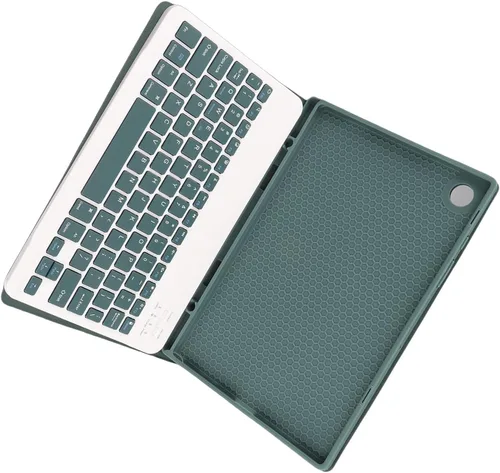 Vista 2 de Funda para teclado inalámbrico para tableta Tab A8 de 10.5 pulgadas, 2022, color verde oscuro con recortes precisos para uso diario