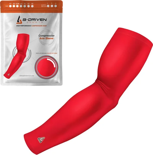Vista 46 de B-Driven Sports Manga de Compresión Pro-Fit para Brazo - Deportes Atléticos Baloncesto, Fútbol, Sóftbol, Carrera, Juegos, - nan (1 unidad)