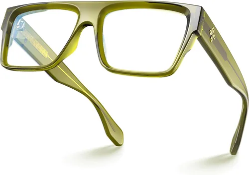 Vista 8 de VISOONE Square TR90 Non-Prescription UV400 Anti-Glare Computer Glasses Negro