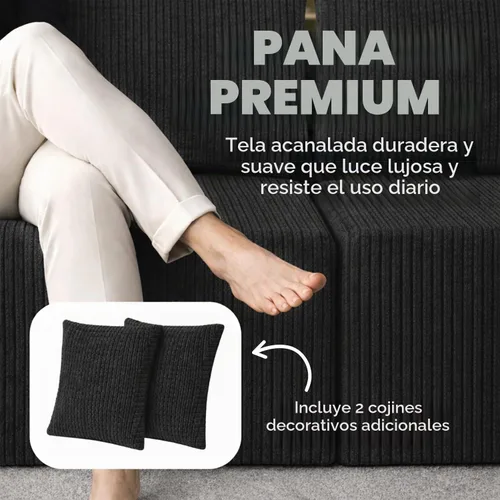 Vista 4 de EconoHome Sofá seccional Boneless Cloud, asiento profundo de felpa en forma de L para relajarse y entretener, construcción duradera y fácil montaje