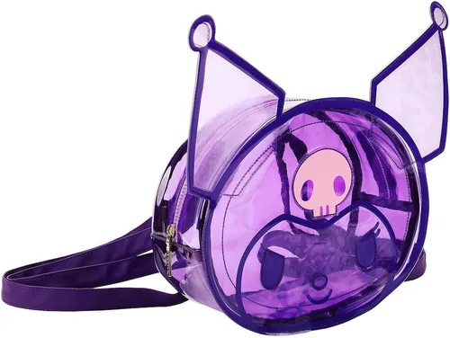 Vista 2 de Kuromi Character Head - Mini mochila de PVC morado transparente de 12 pulgadas para adulto