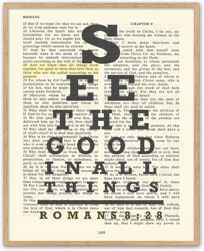Vista 5 de See the Good in All Things, All Things Work for Good, carta de ojos de Romanos 8:28, impresión artística cristiana sin marco, versículo bíblico