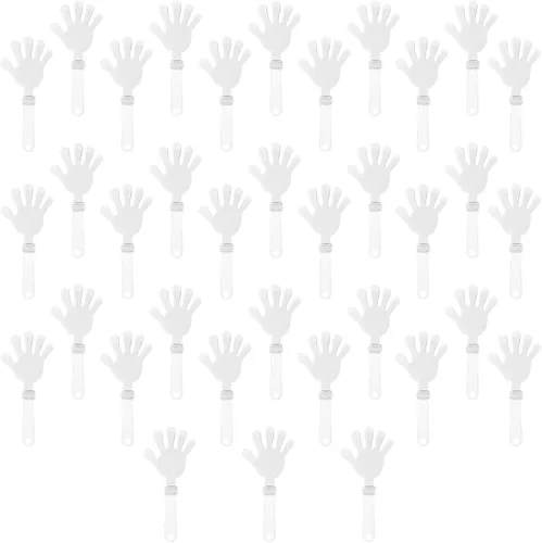 Vista 12 de 36 pinzas de mano negras de 7.5 pulgadas para hacer ruido, regalos de fiesta, plástico para eventos deportivos, bailar, baile, baloncesto, fútbol