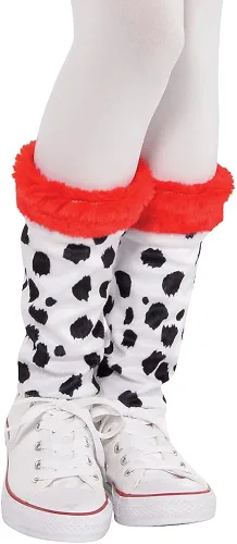 Vista 4 de Suit Yourself - Disfraz de Halloween dálmata para niñas incluye vestido con capucha y calentadores de piernas