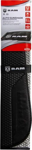 Vista 2 de Plasticolor 003860R01 Logo RAM Negro Acabado Mate Parasol para Parabrisas Delantero Estilo Acordeón