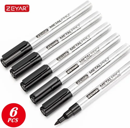 Vista 5 de ZEYAR Rotuladores permanentes, punta extrafina (0.039 pulgadas), tinta impermeable y a prueba de manchas, barril de aluminio, secado rápido, ideal