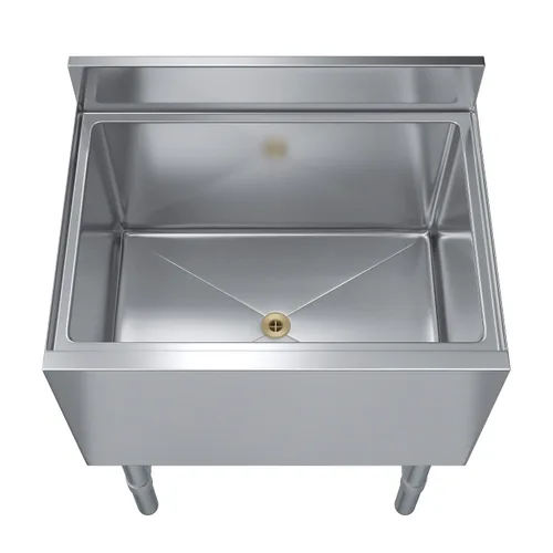 Vista 7 de AmGood 18.5 in. x 24 in. Cubo de hielo debajo de la barra con tapa deslizante NSF Baúl de hielo de acero inoxidable con tapa deslizante
