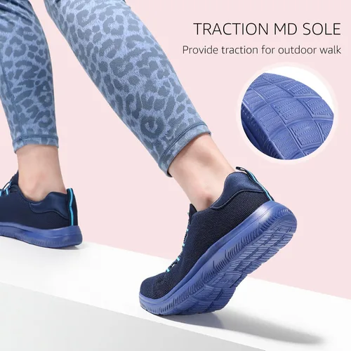 Vista 6 de STQ Zapatos para caminar para mujer con soporte de arco, cómodos tenis de entrenamiento para gimnasio
