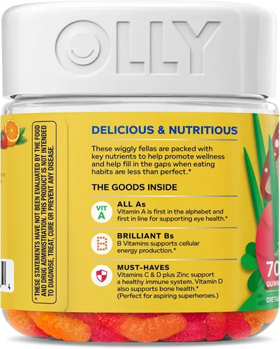 Vista 10 de OLLY - Gusanos de goma multivitamínicos para niños, salud general y apoyo inmunológico, vitaminas y minerales A, C, D, E, Bs y zinc, suplemento