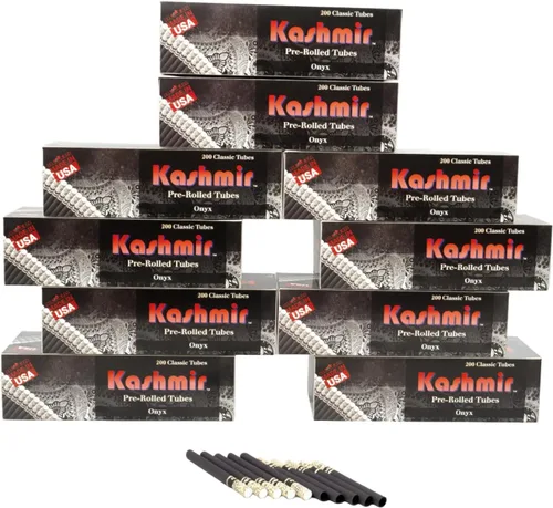 Vista 11 de Kashmir Tubos de cigarrillos con filtros, 200 unidades, tubos de papel vacíos de tamaño King Onyx de 3.307 in, tubos de filtro pendientes de patente