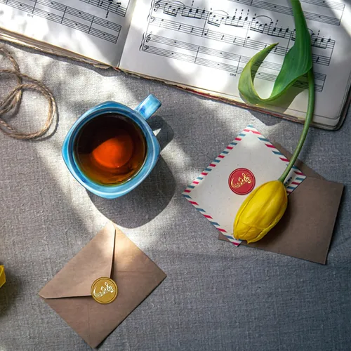 Vista 5 de SUPERDANT Sello de cera con letras musicales de 1.18 pulgadas, sello de sellado de notas para entusiastas de la música, mango de madera, extraíble
