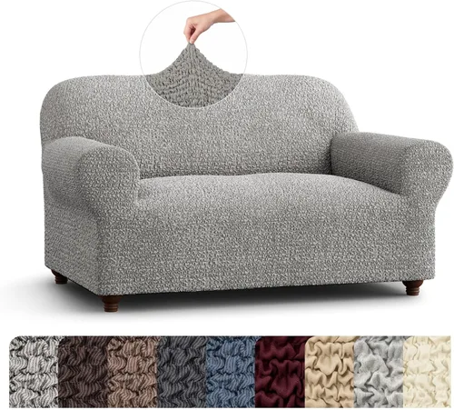 Vista 27 de PAULATO BY GA.I.CO. Funda elástica para sillón – Funda de sofá – Funda de sofá biplaza – Protector lavable de ajuste de forma de 1 pieza para Beige