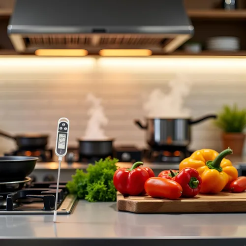 Vista 8 de Termómetro digital de cocina de plata para alimentos, pastel de carne, leche, barbacoa, termómetro para el hogar, sonda, medidor de sonda