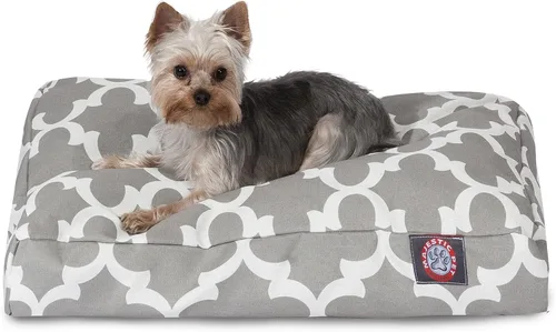Vista 25 de Majestic Pet Products - Cama rectangular pequeña para perros y mascotas con cubierta extraíble lavable y enrejado gris