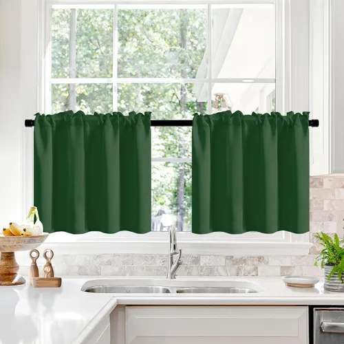 Vista 116 de Deconovo Cortinas opacas, aislamiento térmico, dobladillo para barra, reducción de ruido, certificado Oeko-TEX, cortinas de oscurecimiento