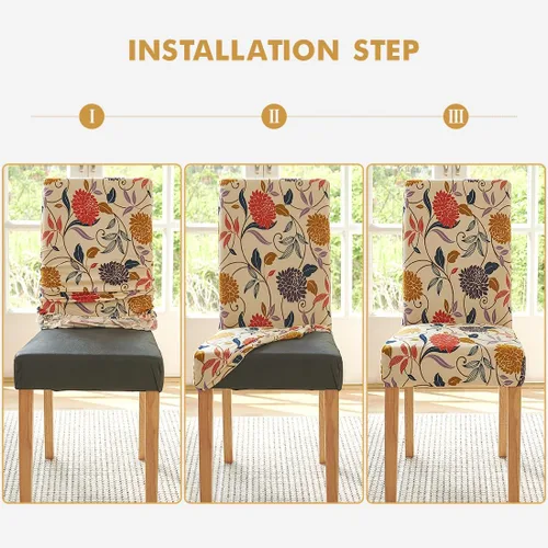 Vista 6 de Secgo - Juego de 2 fundas para sillas de comedor, funda elástica para sillas de comedor, fundas lavables de elastano para sillas de cocina Parsons