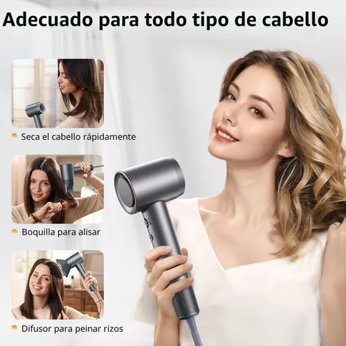 Vista 7 de Secador de Cabello - Secado Rápido de 1 Minuto, Secador de Alta Velocidad con 500 Millones de Iones Negativos, Sin Daño por Calor, Bajo Ruido