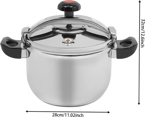 Vista 4 de Olla a presión de acero inoxidable, olla a presión, 11.6 cuartos de galón, 60 Kpa, compatible con estufas eléctricas, inducción y estufas de gas
