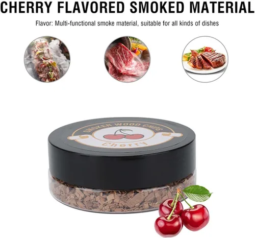 Vista 3 de Paquete de 4 chips de madera para pistola de ahumar, infusor de humo de mano, aserrín para bebidas ahumadas, alimentos, cócteles, queso, postres