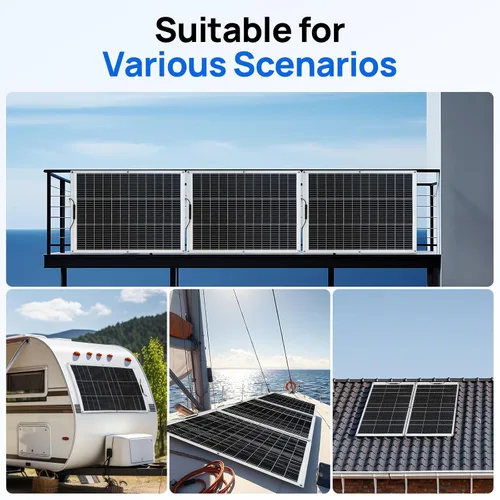 Vista 9 de ECO-WORTHY 2 paneles solares flexibles de 130 vatios (260 W) 12BB, 23.5% de alta eficiencia, impermeable, monocristalino, ligero, panel solar