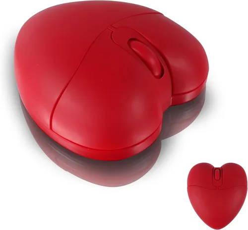 Vista 7 de elec Space - Ratón inalámbrico Bluetooth, ratón silencioso y elegante con forma de corazón para laptop, PC - Alcance de 10m (Morado)
