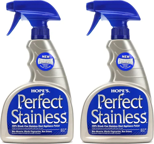 Vista 7 de HOPE'S Perfect - Limpiador y pulidor de acero inoxidable con paño de microfibra, 22 onzas, fórmula autopulidora sin rayas, bloquea las huellas