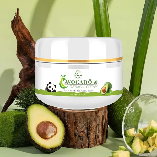 Vista 7 de AOAO Crema hidratante diaria de aguacate para niños, hidrata suavemente la piel seca y sensible para la cara y el cuerpo de bebés y niños, avena