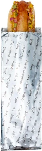 Vista 13 de Restaurantware -Bag Tek - Bolsas de comida forradas con papel de aluminio de 3.7 x 1.2 x 9.1 pulgadas, 100 envoltorios desechables para perros