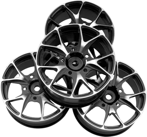 Vista 4 de ShareGoo - Llantas de metal – Bujes hexagonales de 0.472 in, llantas de rueda RC Drift On-Road Racing Touring 1/10, compatibles con HSP, Tamiya