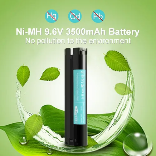 Vista 8 de CREABEST Paquete de 2 baterías de repuesto 9.6V 3500mAh compatibles con Makita 9000 9001 9002 9033 9600 96003 193890-9 192696-2 632007-4 6096D 6093D