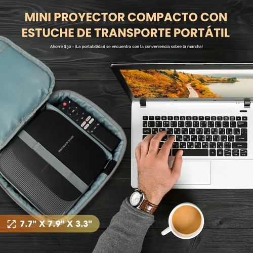 Vista 16 de [Más de 386 aplicaciones integradas] Proyector inteligente DBPOWER E2 con WiFi y Bluetooth, mini proyector nativo 1080P compatible con Netflix Gris
