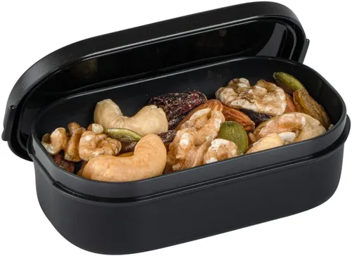 Vista 13 de Restaurantware Bento Tek - Recipientes de salsa de 3.7 x 2.2 x 1.1 pulgadas, 4 tazas negras con tapas, con tapa beige, de plástico para microondas