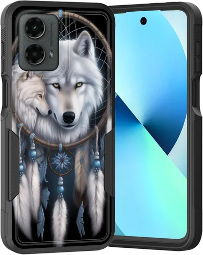 Vista 165 de para Moto G Play 4G 2024, funda de dos capas híbrida resistente y a prueba de golpes, PC duro + silicona suave protectora para Motorola Moto G Play
