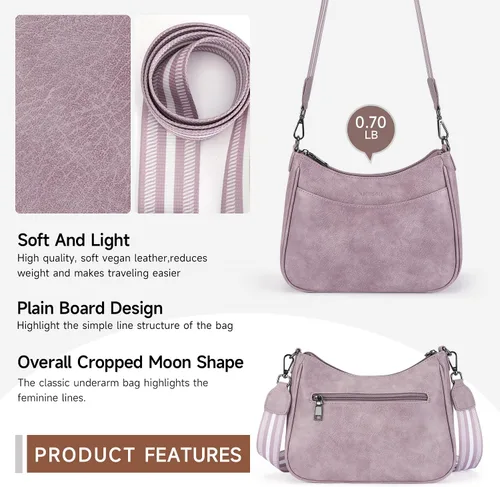 Vista 4 de APHISON Bolso cruzado de cuero moderno con correa ajustable, bolso de hombro para mujer