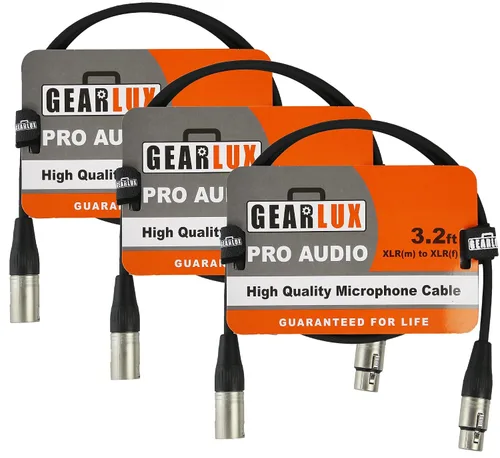 Vista 15 de Gearlux – Cable de micrófono XLR, completamente balanceado, macho a hembra, 25 pies - Paquete de 3