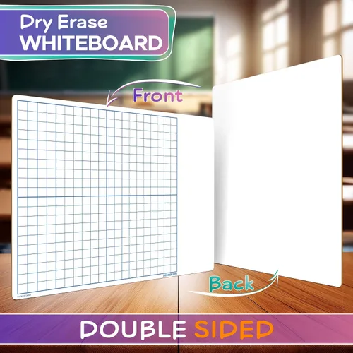 Vista 3 de SCRIBBLEDO XY Axis - Tableros de regazo de gráficos de coordenadas 9x12 para juego de matemáticas en el aula Robust Masonite Hardboard, Reusable