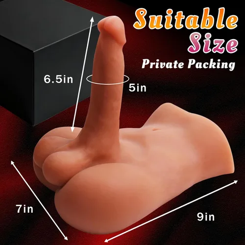 Vista 3 de Muñeca sexual masculina de 5 libras con consolador flexible, muñecas sexuales realistas con polla enorme de 5 pulgadas para estimulación anal