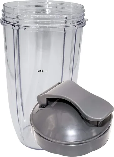 Vista 3 de Blender - Tapa abatible para llevar, compatible con Nutribullet 600 W y 900 W, accesorios y piezas de repuesto (paquete de 2, gris)