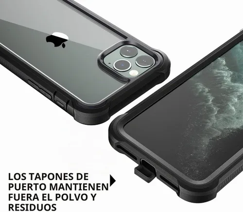 Vista 7 de Dexnor Funda para iPhone 11 Pro con protector de pantalla, transparente, resistente, de cuerpo completo, a prueba de golpes, parte trasera dura