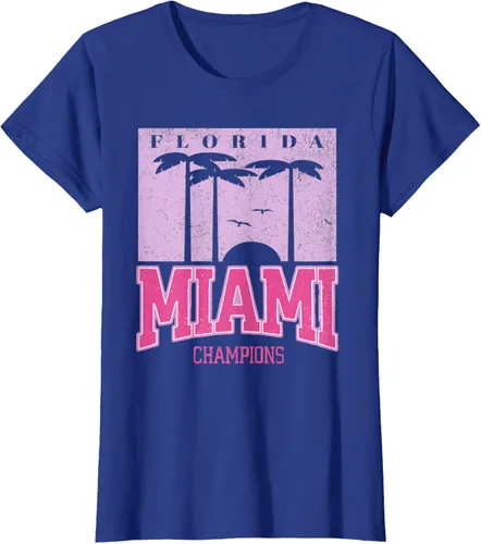 Vista 8 de MIAMI Beach Sunset Camiseta Florida Miami Palm Trees Camiseta Camiseta, Negro