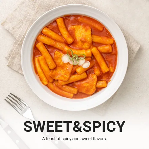 Vista 5 de MISSLEE Mezcla de Salsa Tteokbokki (Paquete de 5, 2 Porciones Cada Una), Nivel 4 de Calor, Salsa en Polvo Coreana para Pasteles de Arroz y Cocina