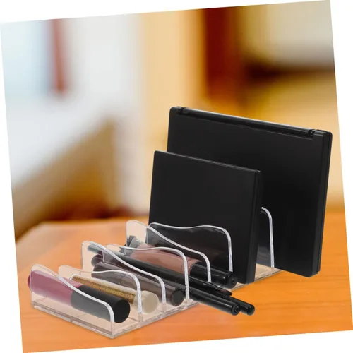Vista 6 de 2 paletas de sombra de ojos divididas, soporte organizador de maquillaje, estante de almacenamiento para cosméticos, lápiz labial, esmalte de uñas